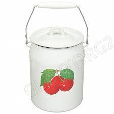 Бидон эмалир. 3,0л декор с пласт. кнопкой С0612.3