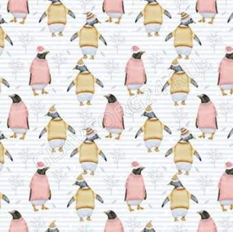 Бумага упаковочная  Пингвины 80г/м2 100х70см арт.91571 НГ