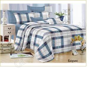 КПБ 1,5сп Satin collection Микросатин БОРИС Под143*215+Пр145*215+Нав(70*70)