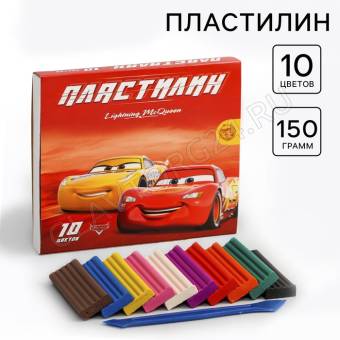 Пластилин 10 цветов 150 г «Чемпион», Машинки 5059071