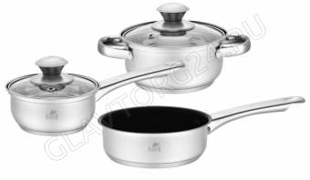 Набор кастрюль 5пр [ASTELL M] (1,0л + ковш 0,6л + сотейник 14,0см а/пр) в подар/упак