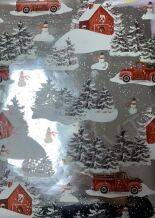 Бумага оберточная, в рулонах,  декорированной окрашенной поверхностью Зима 100*70 см арт.91797