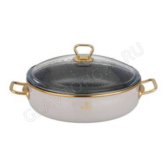 СОТЕЙНИК  ЭМАЛИР. 3,5Л AGNESS СТЕКЛ./КР. А/П "МРАМОРНЫМ" ПОКРЫТИЕМ 26СМ/4 арт. 950-294