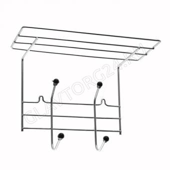 Вешалка д/одежды 2 крючка с полкой (34*19,5*23,5см) хром АЛТ 17С/4шт