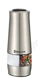 Мельница для специй электрическая SAKURA SA-6670 двухсторонняя серебристый