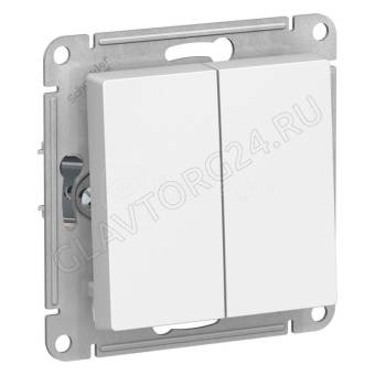 Механизм выключателя 2-кл. СП AtlasDesign 10А IP20 (сх. 5) 10AX бел. SchE ATN000151