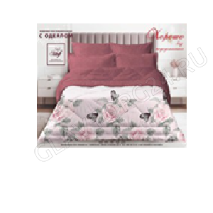 КПБ 2сп с одеялом-покрывалом БОНИТА Микросатин Од-покр172*205+Пр220*240+2Нав(70*70)