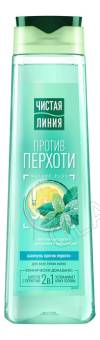 Чистая линия ШАМПУНЬ 400мл От перхоти с ментолом, мятой и пребиотиками/12