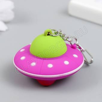 Фонарик кричалка на кольце "НЛО" 5,2х5,2х3,5см   9769464