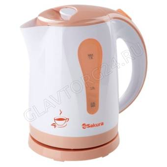Чайник электрический SAKURA SA-2326A 1,8л 2,2кВт пластик бело-оранжевый