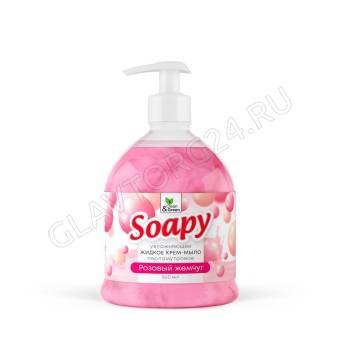 Крем-мыло жидкое с перламутром "Soapy" Cremy 500мл роз жемчуг увлажн. с дозатором Clean&Green CG8304