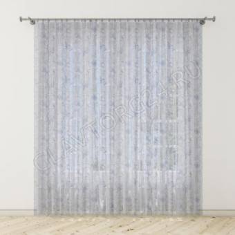 Штора вуаль печать Kitchen 0067 Бабочки в цветах 145*180см сиреневый