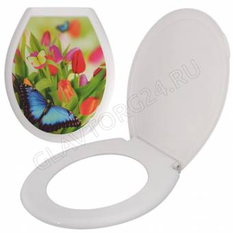 Сиденье для унитаза с крышкой "Баттерфляй" СП72-103