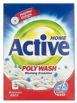 ACTIVE Стиральный порошок автомат "Poly Wash" Polymer Enzyme-технология холодной стирки, 450 гр. кар