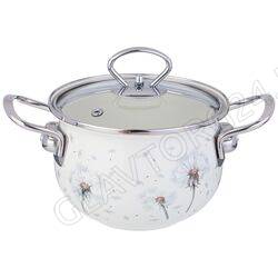 КАСТРЮЛЯ ЭМАЛИР. 1,5Л AGNESS СО СТ/КР. DANDELION ДИА=16СМ/6 арт. 943-055