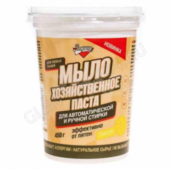 Золушка Мыло хозяйственное-паста для стирки «Лимон», 450 г