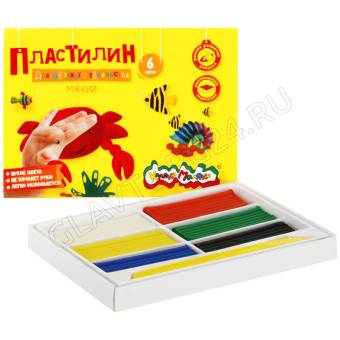 Пластилин 6цв 90г Каляка-Маляка+стек ПКМ06-П