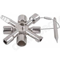 Ключ универсальный для электрошкафов 10-в-1, двусторонняя CrV бита РН2/SL7