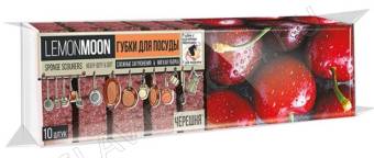 Губки д/посуды КРУПНОПОРИСТЫЕ 100х71х35 10шт LEMON MOON RETRO ЧЕРЕШНЯ (16)