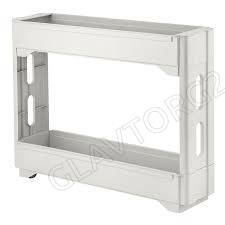 Этажерка Keeplex Regular на колесиках, 2 секции, узкая, белое облако