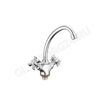 Смеситель для кухни с гайкой, с двумя рукоятками, хром ACCOONA A4670