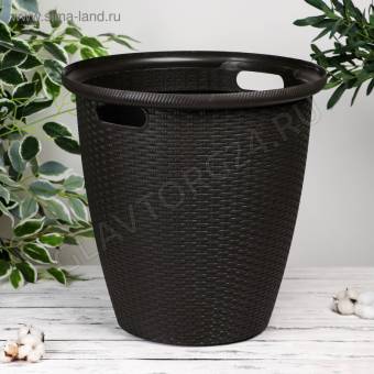 Кашпо напольное Rattan D 233мм/7л с внутренним горшком 4.5л горький шоколад