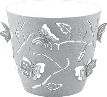 Горшок для цветов Plast Team Butterflies 0,7 л D115 мм круглый 115х115х105 мм серый шторм