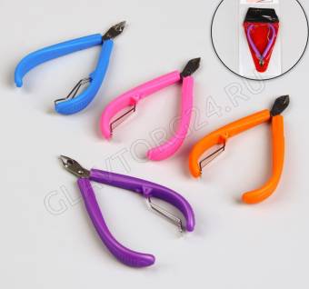 Кусачки для кутикулы пластик ручка 1 пружина 10см(8мм) МИКС чехол пакет QF 847274