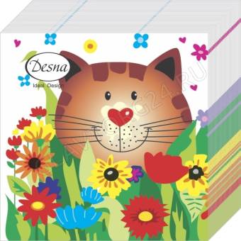 Салф. Desna Design 1сл 24*24 Чеширский кот 40шт