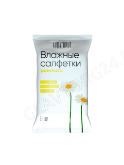 Салфетки влажные Акватория 15л ромашка/120