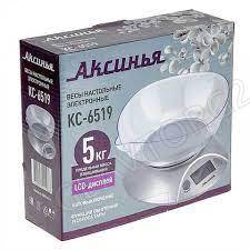 Весы кухонные электронные с чашей АКСИНЬЯ КС-6519 5кг серебристый