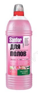 SANFOR УЛЬТРА БЛЕСК Средство  для/мытья полов, Цветочный фреш, 1000мл/9