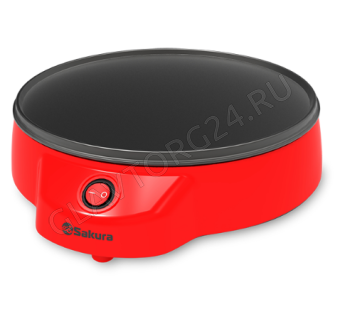 Блинница SAKURA SA-7418R 20см 900Вт 1 блин красный распределитель теста