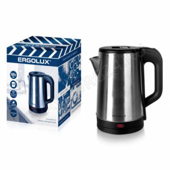 Чайник электрический ERGOLUX ELX-KS08-C72 1,8л 1,6кВт нерж.сталь матовый с черным