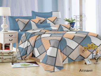 КПБ Семейный Satin collection Микросатин Атлант 2Под143*215+Пр220*240+2Нав(70*70)