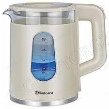 Чайник электрический SAKURA SA-2735W 2л 1,8кВт стекло белый