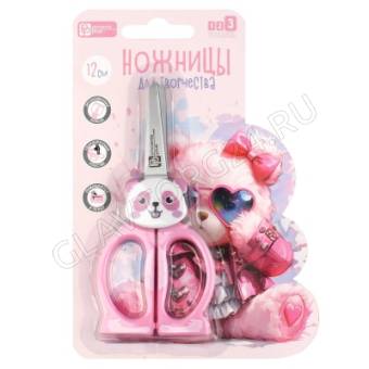 Ножницы для детей Феникс+, арт.72871/ 24 РОЗОВЫЙ МИШКА (розовый, 12x5,5 см, нержавеющая сталь, симме