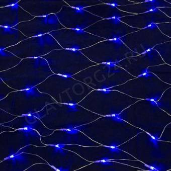 СНОУ БУМ Гирлянда электр. Сетка, 144LED, 1,6x1,6м, синяя, 8 режимов, прозрачный провод, 220В