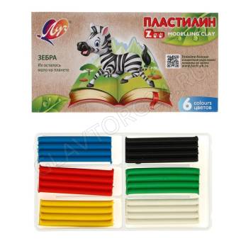 Пластилин   6цв  90г "ZOO" /картон.кор. 30С 1810-08