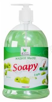 Жидкое мыло "Soapy" эконом "яблоко" с дозатором 1000 мл. Clean&Green CG8094
