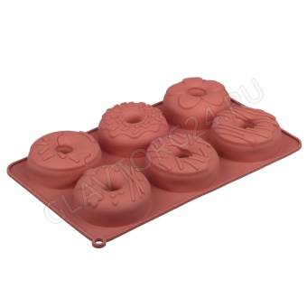 Форма силиконовая 6 ячеек, 27x16,5x3,3см "Пончики" VETTA