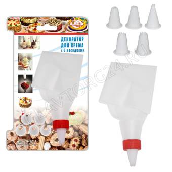 Декоратор для крема с 6 насадками 