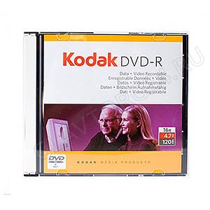 Диски Kodak DVD-R 16x Slim (1 шт) (200)