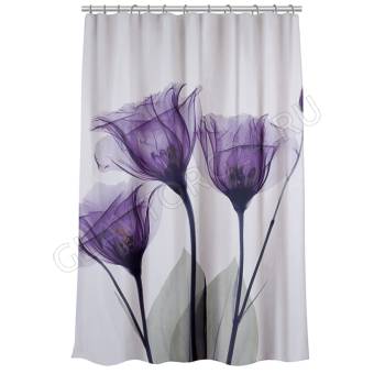 Штора для ванной, с утяжелителем, полиэстер, 90 г/м2, 180x200см, Цветы, 057
