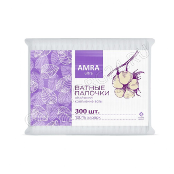 Ватные палочки пакет 300шт AMRA /16шт