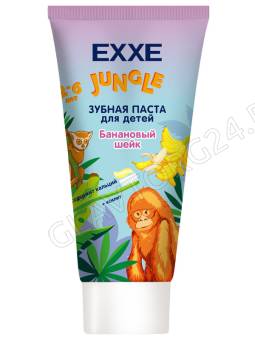 EXXE Детская зубная паста 75мл (с 2-6 лет) с кальцием Банановый шейк/12