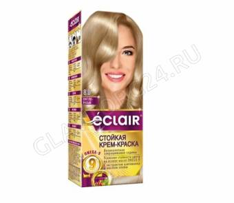 ECLAIR w9 Стойкая крем-краска д/волос № 8.0 светло-русый