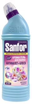 SANFOR АРОМА гель для чистки сантехники (Цветочная свежесть), 750 гр/6 