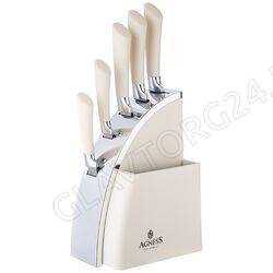 НАБОР НОЖЕЙ 6пр AGNESS НА ПЛАСТИКОВОЙ ПОДСТАВКЕ,/6 арт. 911-743