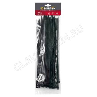 CLM3630B Нейлоновые хомуты для стяжки Милен, чёрные, 3,6*300 мм, 100 шт/50